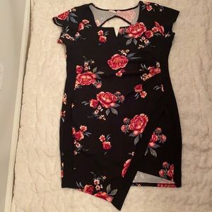Crave fame Black floral dress